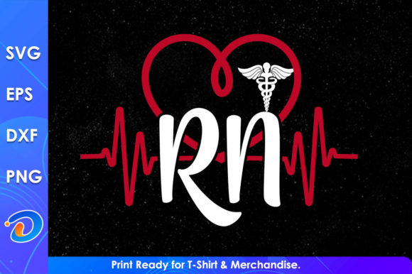 Rn Nurse Svg T-shirt Design: Graphics for Crafts