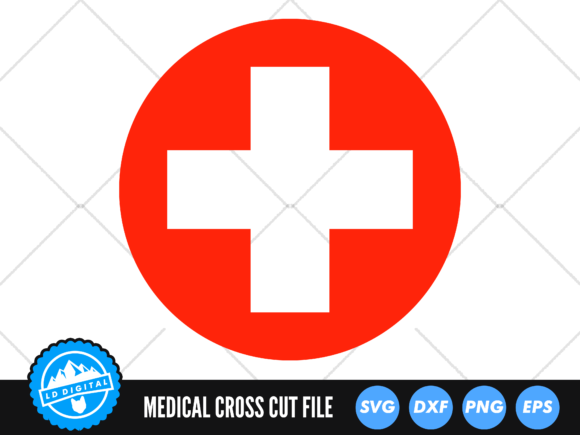 Round Medical Cross SVG: Premium Graphics for Crafts