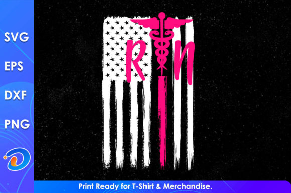 USA Flag RN Nurse SVG: Graphics for Crafts